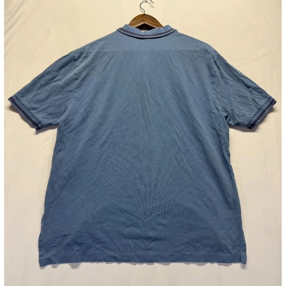 Polo Ralph Lauren Polo Shirt Mens Large Slate Blue Tipped‎ Trim Pony Golf Tennis